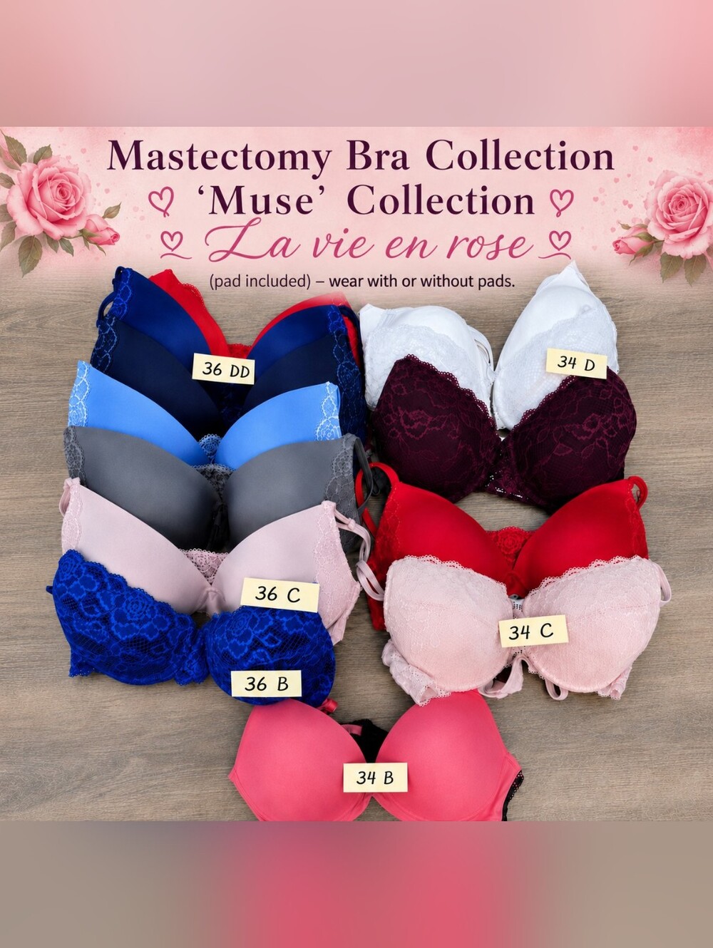 Lot Of 13x Mastectomy Bra, New, Different Size.